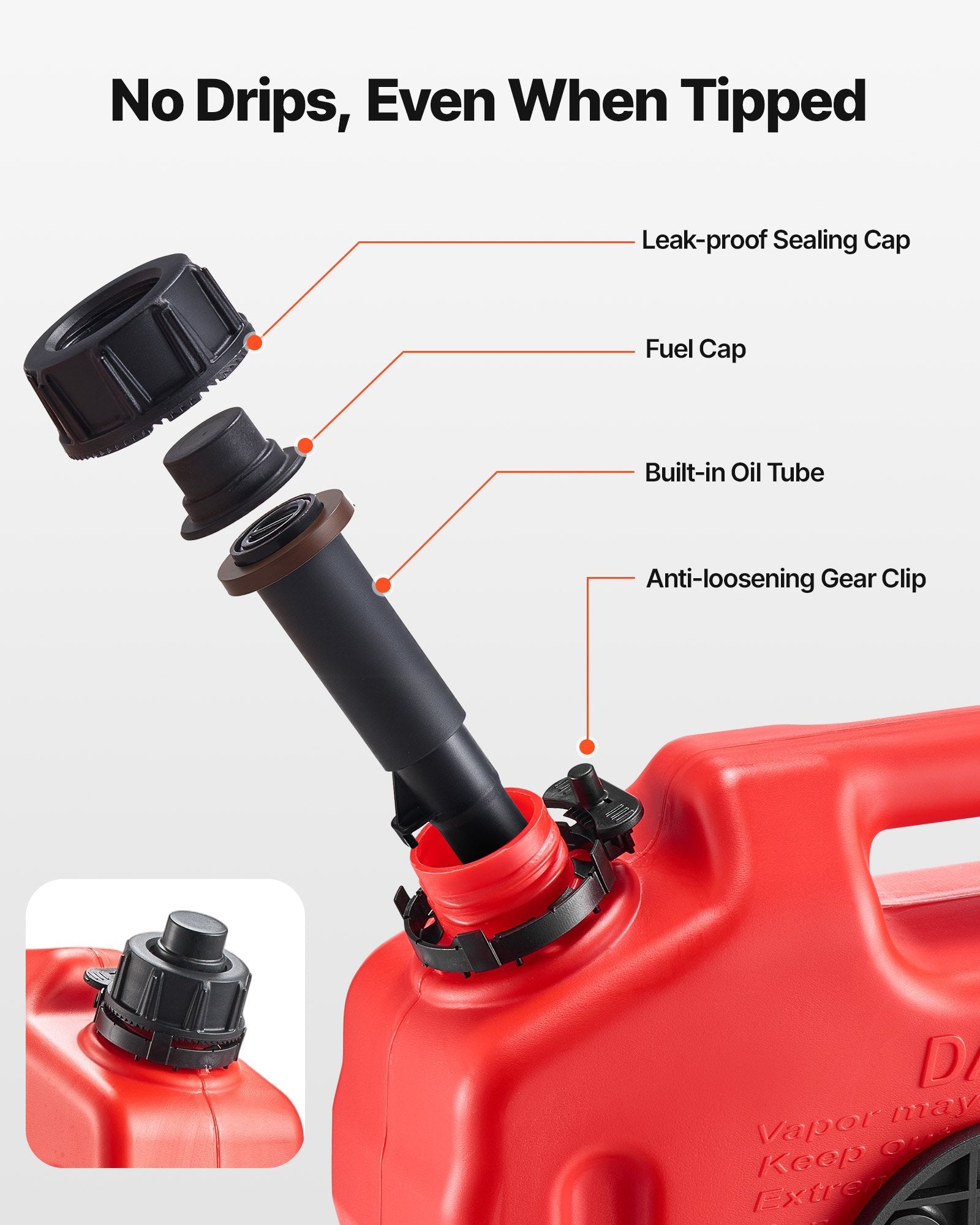 Lubricants: VEVOR Fuel Container, 10 L, Gas Can with Spout and Lockable Bracket, 15 L/min Max Flow Rate, Secure & Leak-proof, Portable Flat Fluid Container for Most Cars Motorcycle ATV UTV, Red