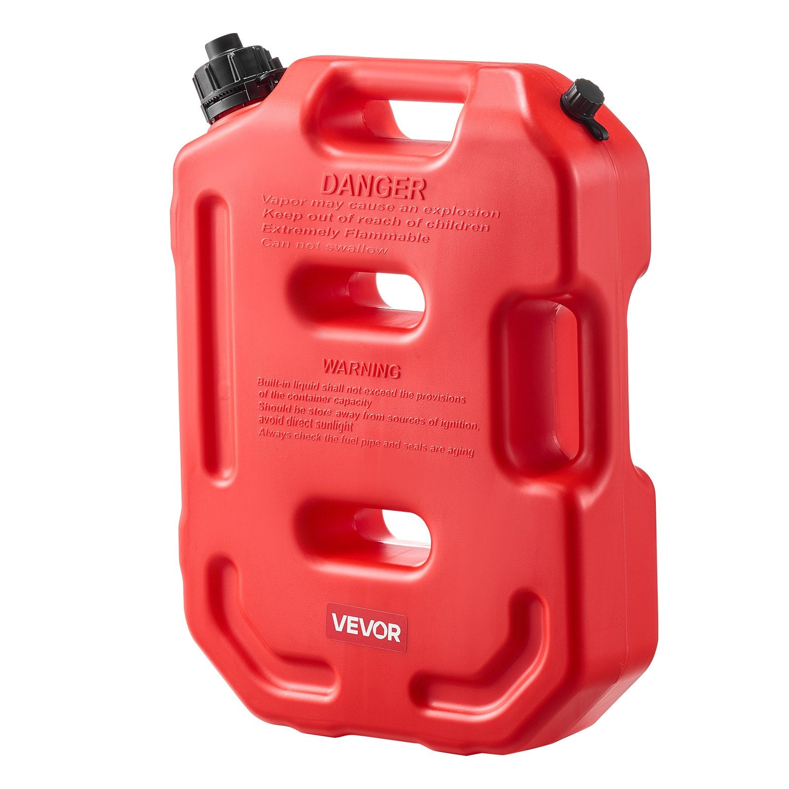 Lubricants: VEVOR Fuel Container, 10 L, Gas Can with Spout and Lockable Bracket, 15 L/min Max Flow Rate, Secure & Leak-proof, Portable Flat Fluid Container for Most Cars Motorcycle ATV UTV, Red