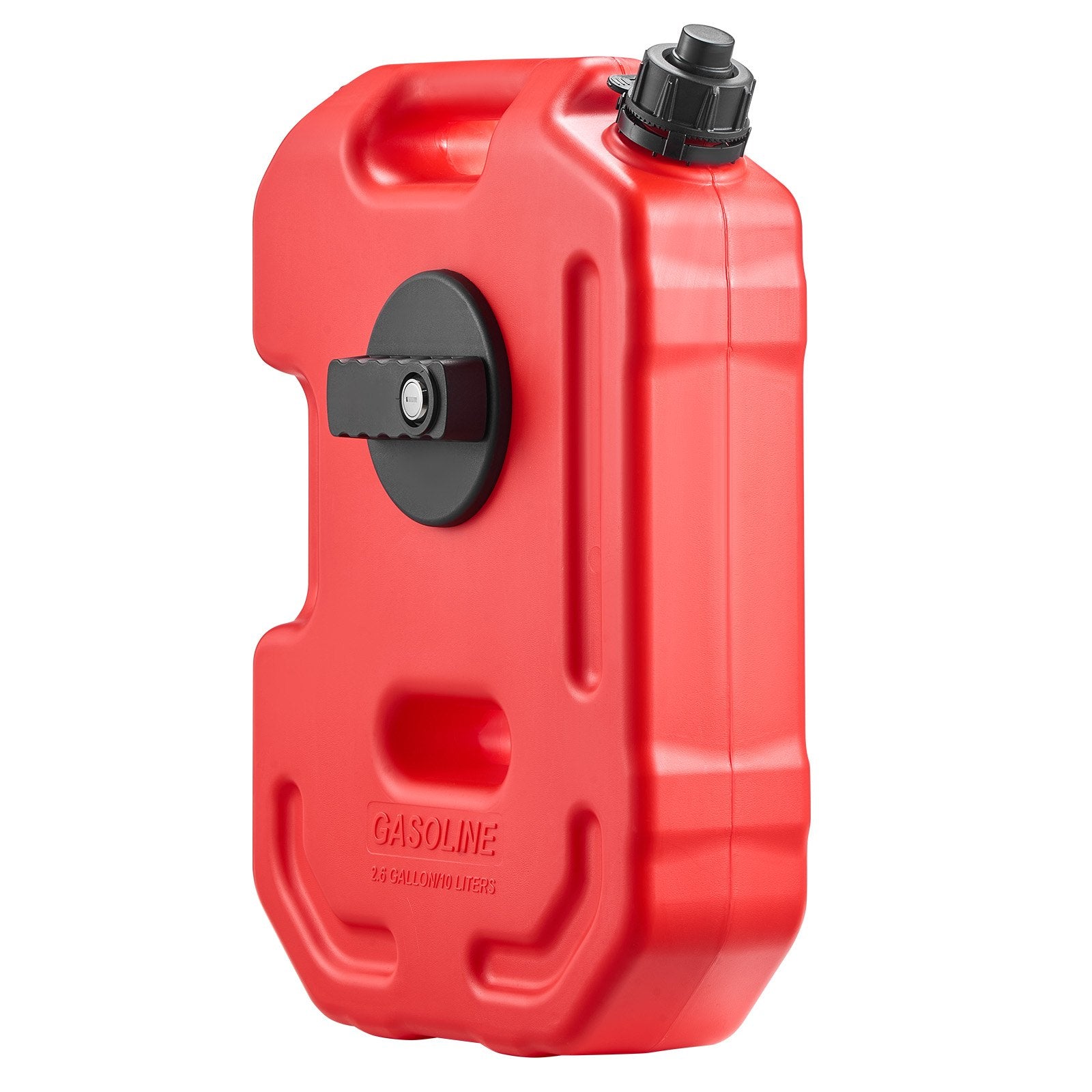 Lubricants: VEVOR Fuel Container, 10 L, Gas Can with Spout and Lockable Bracket, 15 L/min Max Flow Rate, Secure & Leak-proof, Portable Flat Fluid Container for Most Cars Motorcycle ATV UTV, Red