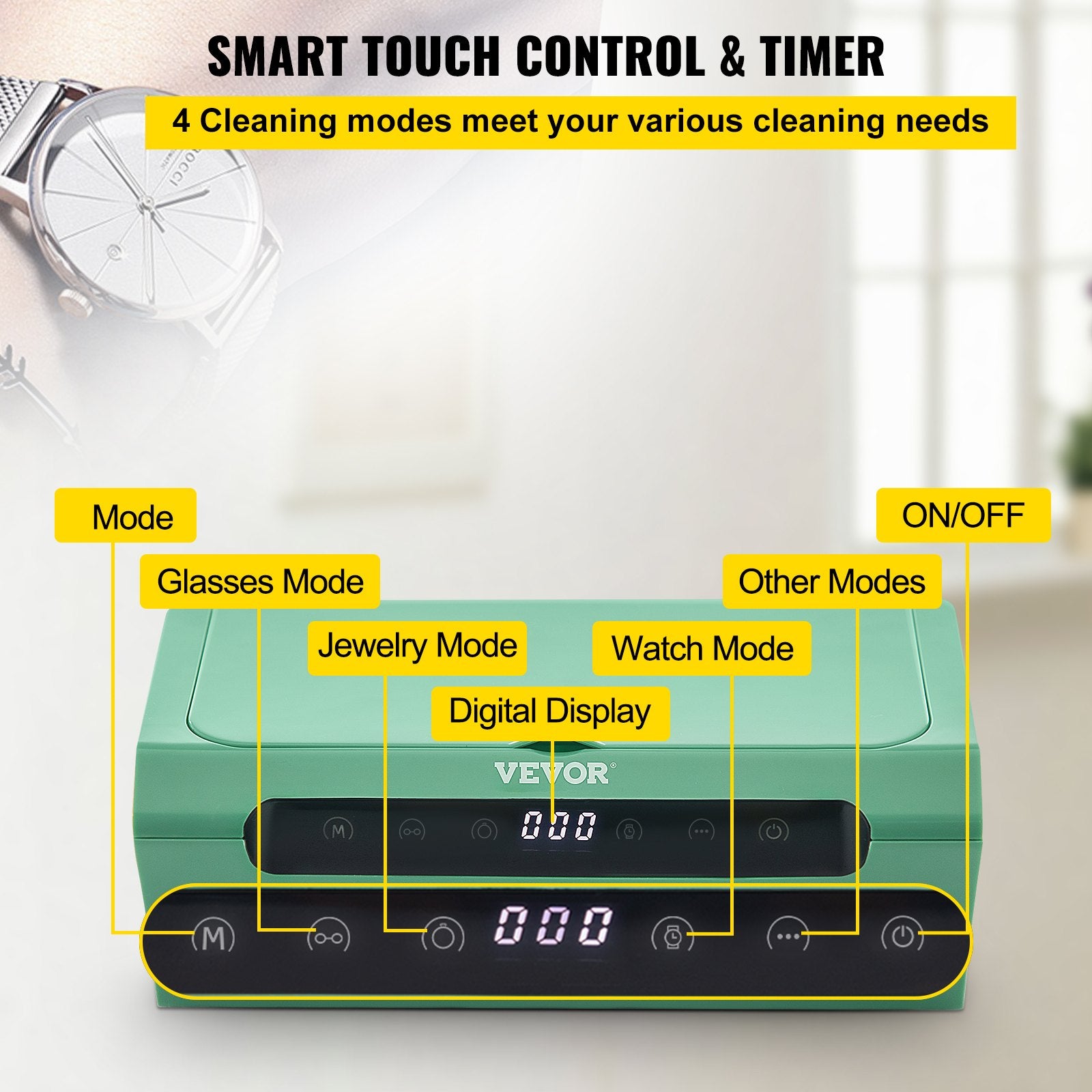 Jewellery Cleaners: VEVOR Ultrasonic Cleaner Ultrasound Cleaning Machine 500ML Green for Jewelry