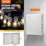 Automotive Repair & Speciality Tools: VEVOR Outdoor Electrical Junction Box, 350 x 250 x 150 mm, ABS Plastic Electrical Enclosure Box with Hinged Cover Stainless Steel Latch, IP67 Dustproof Waterproof for Outdoor Electrical Projects