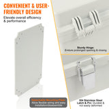 Automotive Repair & Speciality Tools: VEVOR Outdoor Electrical Junction Box, 430 x 330 x 180 mm, ABS Plastic Electrical Enclosure Box with Hinged Cover Stainless Steel Latch, IP67 Dustproof Waterproof for Outdoor Electrical Projects, 17 x 13 x 7 inch