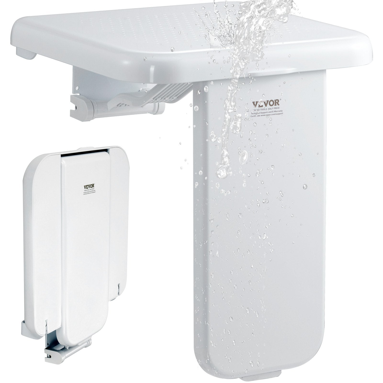 Cat & Dog Flaps: VEVOR Folding ABS Shower Seat, 15.7'' x 16.7'' Unfolded, Wall Mounted Fold Up Shower Bench with 440 lbs Load Capacity, Space Saving Fold Down Shower Chair for Seniors Pregnant Women Children Adults
