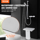 Cat & Dog Flaps: VEVOR Folding ABS Shower Seat, 15.7'' x 16.7'' Unfolded, Wall Mounted Fold Up Shower Bench with 440 lbs Load Capacity, Space Saving Fold Down Shower Chair for Seniors Pregnant Women Children Adults