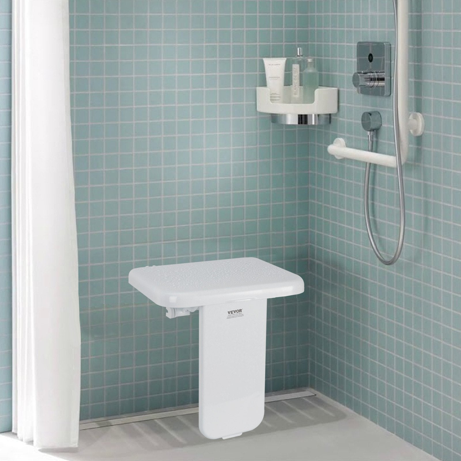 Cat & Dog Flaps: VEVOR Folding ABS Shower Seat, 15.7'' x 16.7'' Unfolded, Wall Mounted Fold Up Shower Bench with 440 lbs Load Capacity, Space Saving Fold Down Shower Chair for Seniors Pregnant Women Children Adults