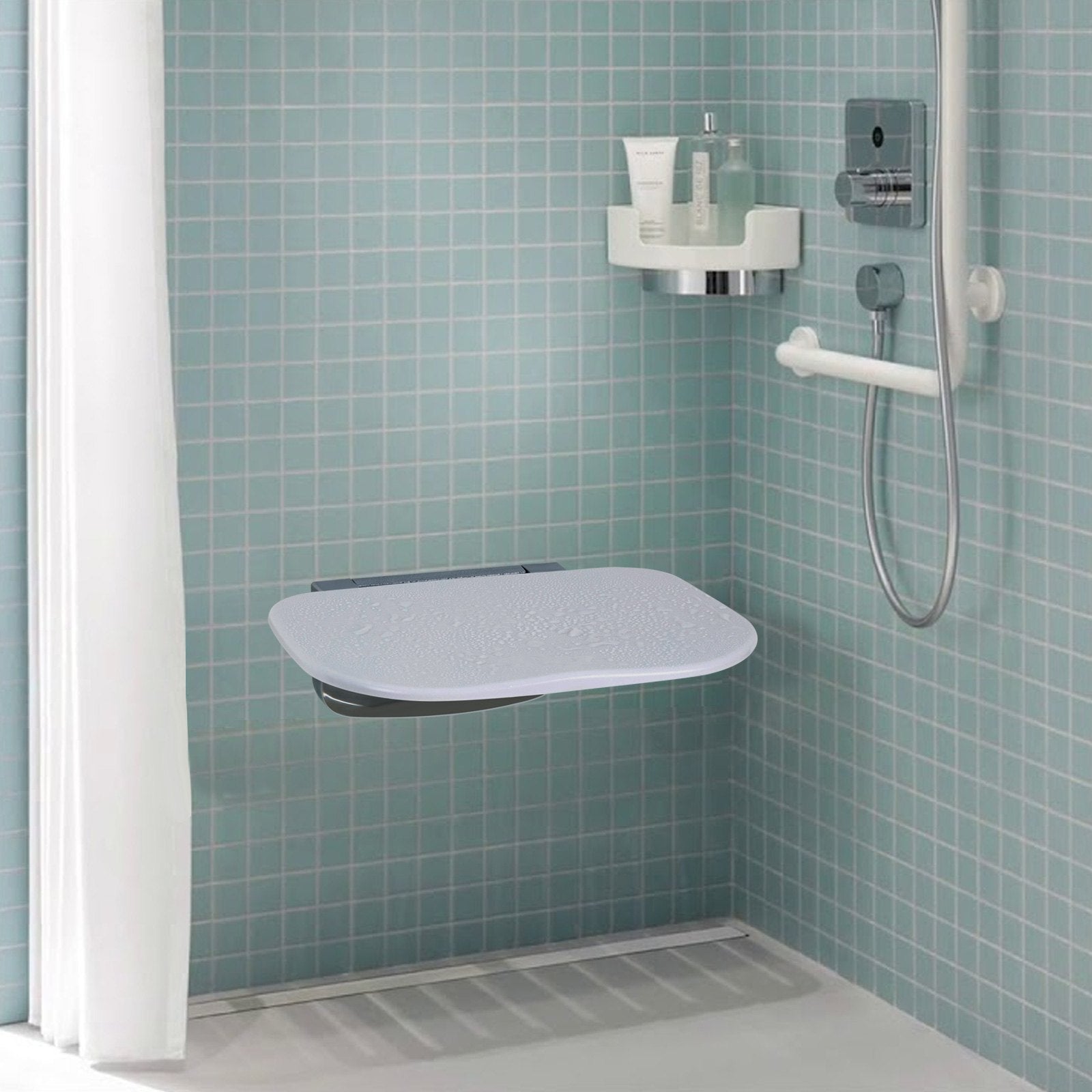 Cat & Dog Flaps: VEVOR Urea-formaldehyde Folding Shower Seat, 13.6'' x 12.8'' Unfolded, Wall Mounted Fold Up Shower Bench with 450 lbs Load Capacity, Space Saving Fold Down Shower Chair for Seniors Children Adults