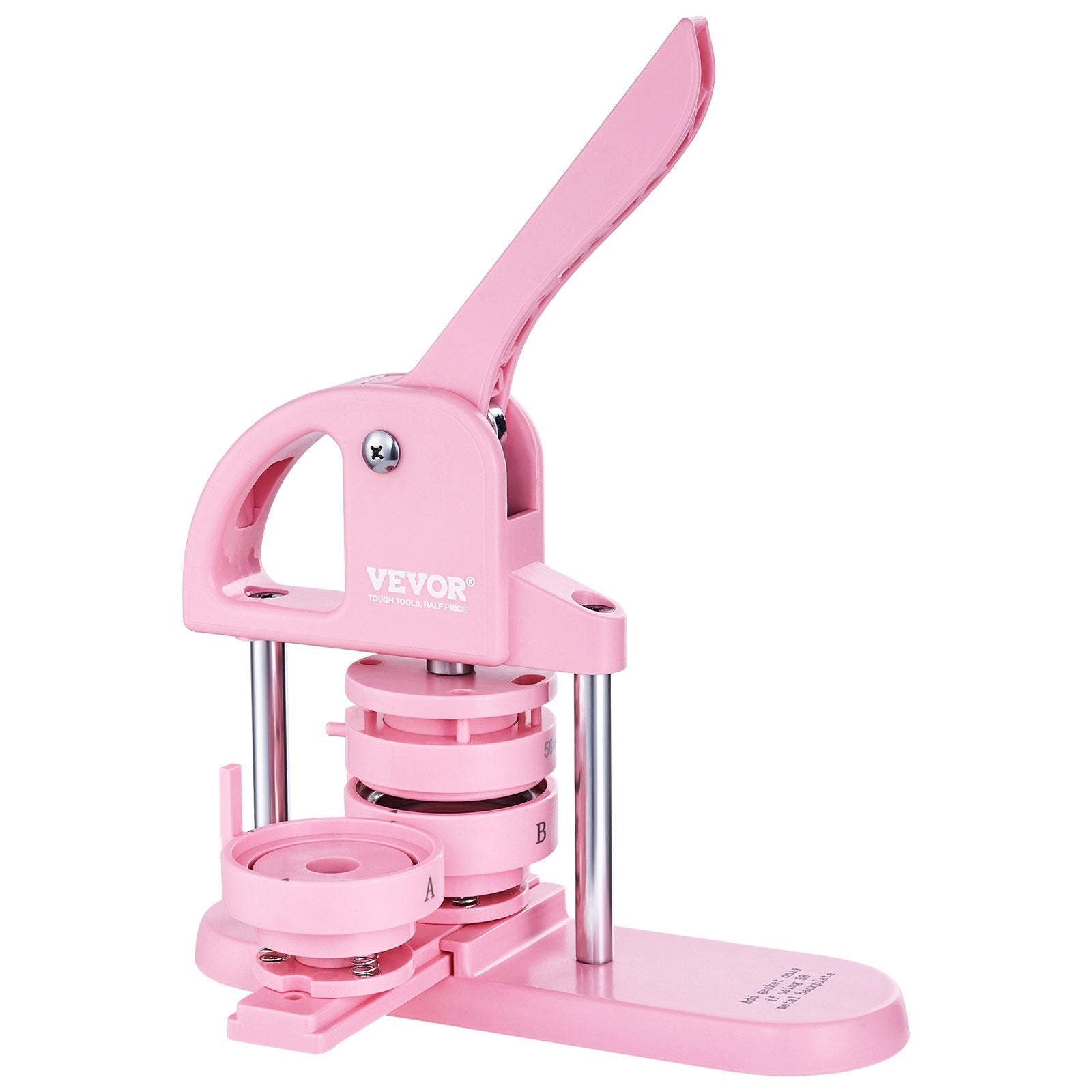 Gardening Tools: VEVOR Button Maker, 1/1.25/2.28 inch(25/32/58mm) 3-IN-1 Pin Maker, 300pcs Button Parts, Button Maker Machine with Panda Magic Book, Ergonomic Arc Handle Punch Press Kit, For Children DIY Gifts, Pink