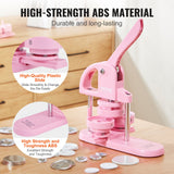 Gardening Tools: VEVOR Button Maker, 1/1.25/2.28 inch(25/32/58mm) 3-IN-1 Pin Maker, 300pcs Button Parts, Button Maker Machine with Panda Magic Book, Ergonomic Arc Handle Punch Press Kit, For Children DIY Gifts, Pink