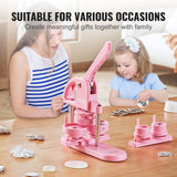 Gardening Tools: VEVOR Button Maker, 1/1.25/2.28 inch(25/32/58mm) 3-IN-1 Pin Maker, 300pcs Button Parts, Button Maker Machine with Panda Magic Book, Ergonomic Arc Handle Punch Press Kit, For Children DIY Gifts, Pink