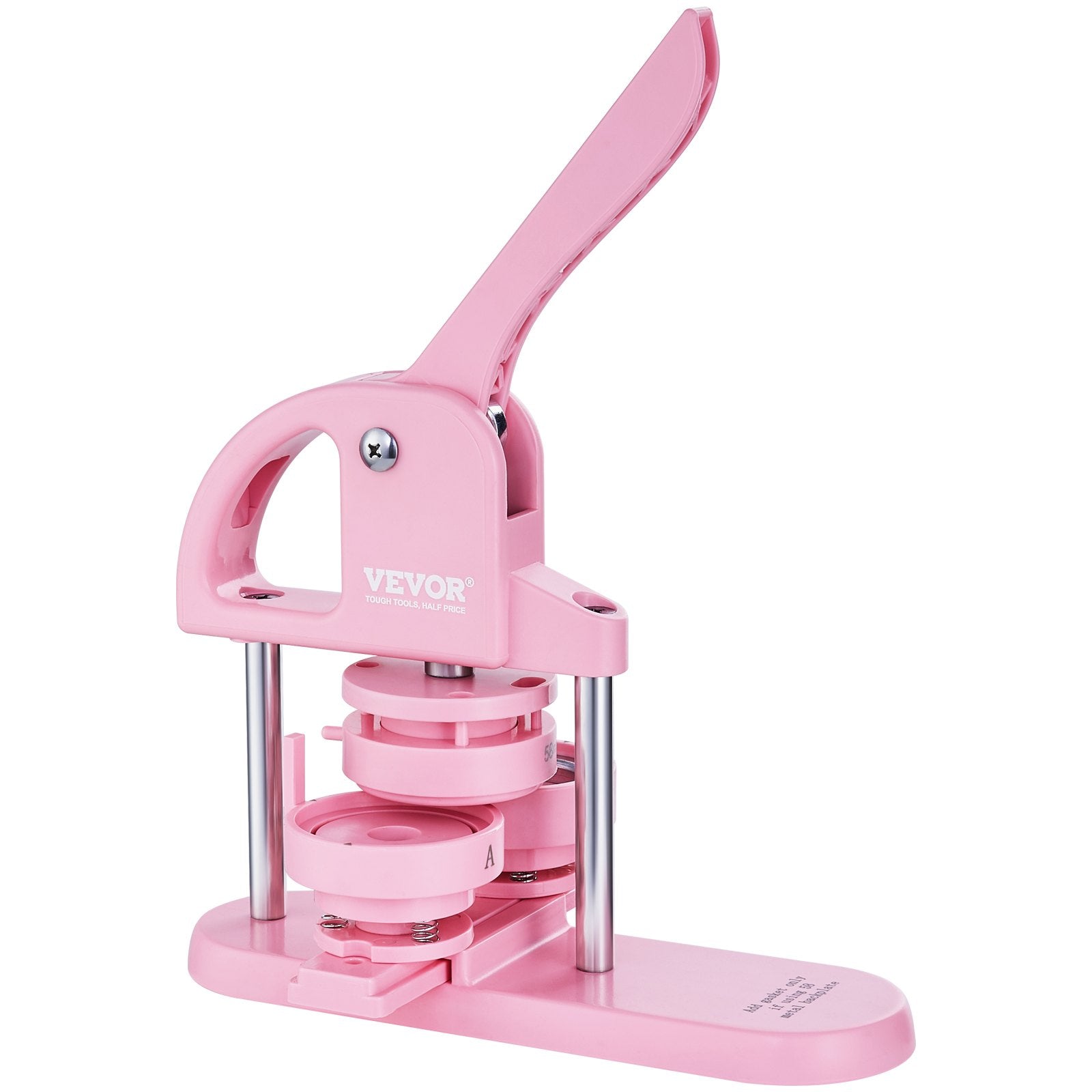 Gardening Tools: VEVOR Button Maker, 1/1.25/2.28 inch(25/32/58mm) 3-IN-1 Pin Maker, 300pcs Button Parts, Button Maker Machine with Panda Magic Book, Ergonomic Arc Handle Punch Press Kit, For Children DIY Gifts, Pink