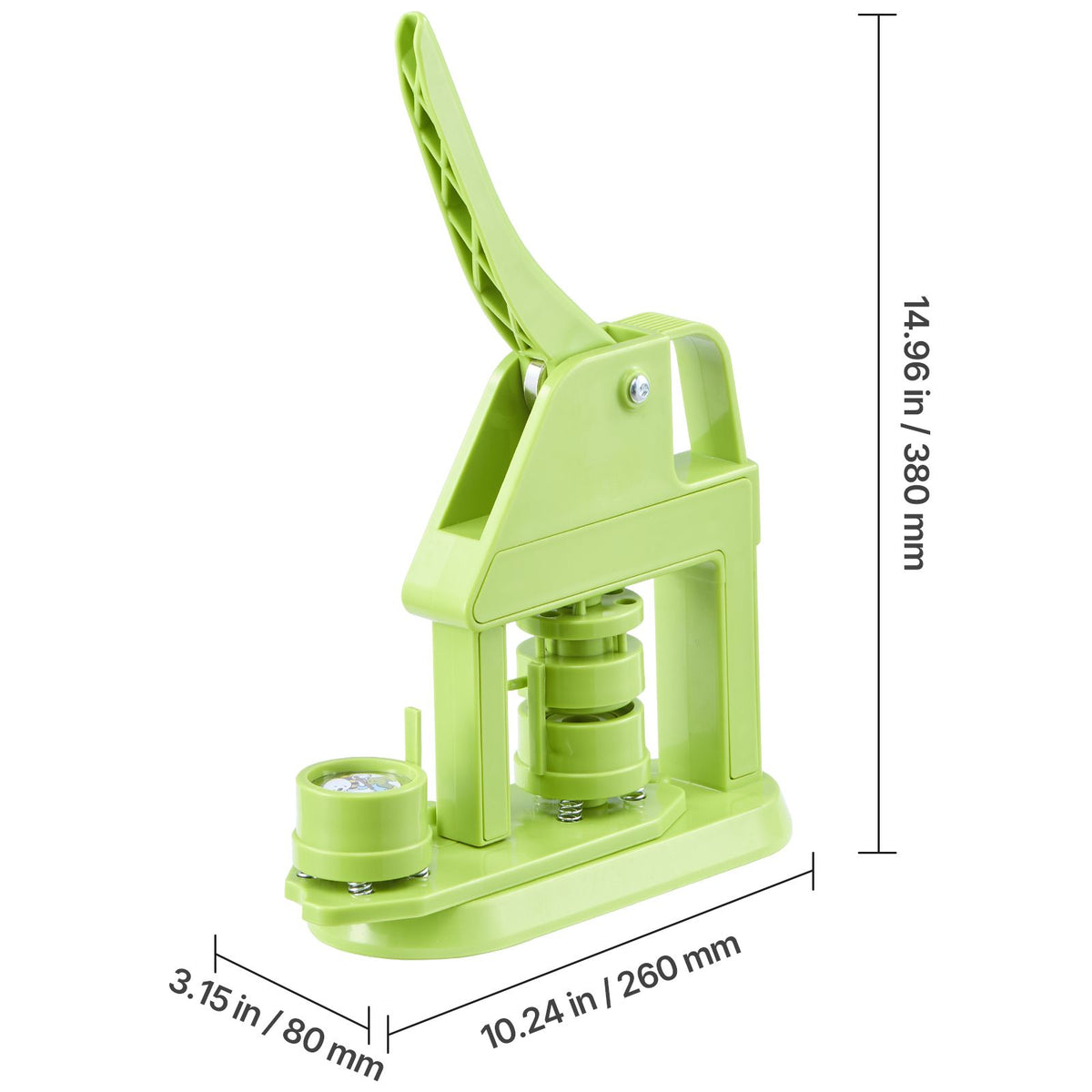 Button Maker Machine, 32 mm, Plastic Pin Maker with 500pcs Button Parts, Mr. Panda Magic Book, Circle Cutter and Hex Wrenches, Reinforced Ergonomic Handle, for DIY Badges, Personalized Pins