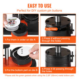 Hand Tools: VEVOR Button Maker Machine, 2.28 inch/58mm Pin Maker, Installation-Free Badge Punch Press Kit, Children DIY Gifts Button Making Supplies with 100pcs Button Parts, Circle Cutter, Magic Book