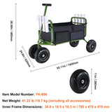 Kitchen & Dining Trolleys: VEVOR Beach Fishing Cart, 136kg Load Capacity, Foldable Fish and Marine Cart with Four 280mm Big Wheels Rubber Balloon Tires, Heavy-Duty Steel Pier Wagon Trolley with 8 Rod Holders for Picnic