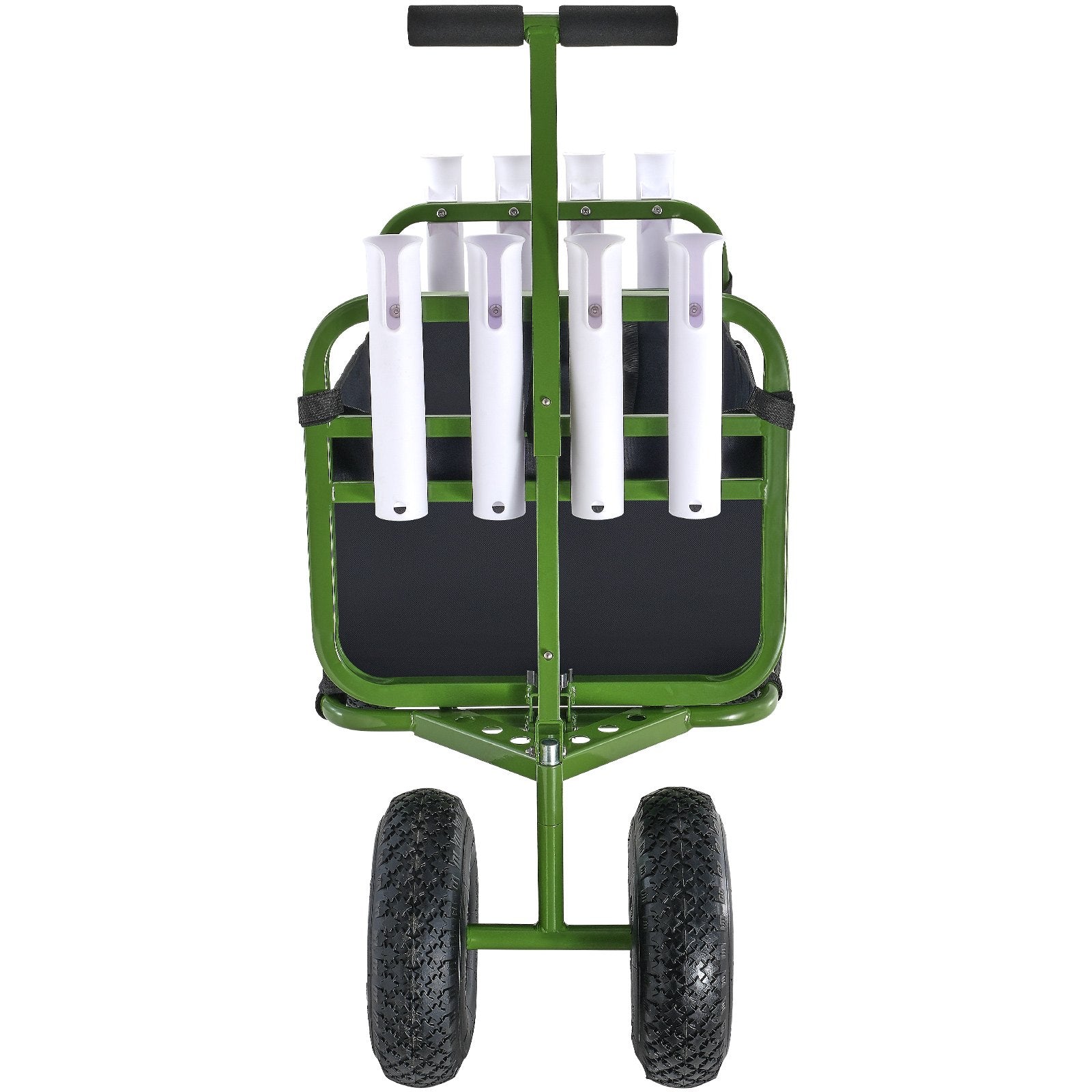 Kitchen & Dining Trolleys: VEVOR Beach Fishing Cart, 136kg Load Capacity, Foldable Fish and Marine Cart with Four 280mm Big Wheels Rubber Balloon Tires, Heavy-Duty Steel Pier Wagon Trolley with 8 Rod Holders for Picnic