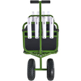 Kitchen & Dining Trolleys: VEVOR Beach Fishing Cart, 136kg Load Capacity, Foldable Fish and Marine Cart with Four 280mm Big Wheels Rubber Balloon Tires, Heavy-Duty Steel Pier Wagon Trolley with 8 Rod Holders for Picnic