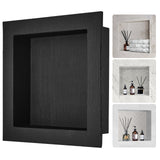 Bathroom Cabinets, Cupboards & Storage: VEVOR Shower Niche Ready for Tile 40.64 x 40.64 cm, Single Shelf Organizer, Square Corners Wall-inserted Niche Recessed, Sealed Protection Modern Soap Storage Niche for Shower Bathroom, Black