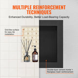 Bathroom Cabinets, Cupboards & Storage: VEVOR Shower Niche Ready for Tile 40.64 x 40.64 cm, Single Shelf Organizer, Square Corners Wall-inserted Niche Recessed, Sealed Protection Modern Soap Storage Niche for Shower Bathroom, Black