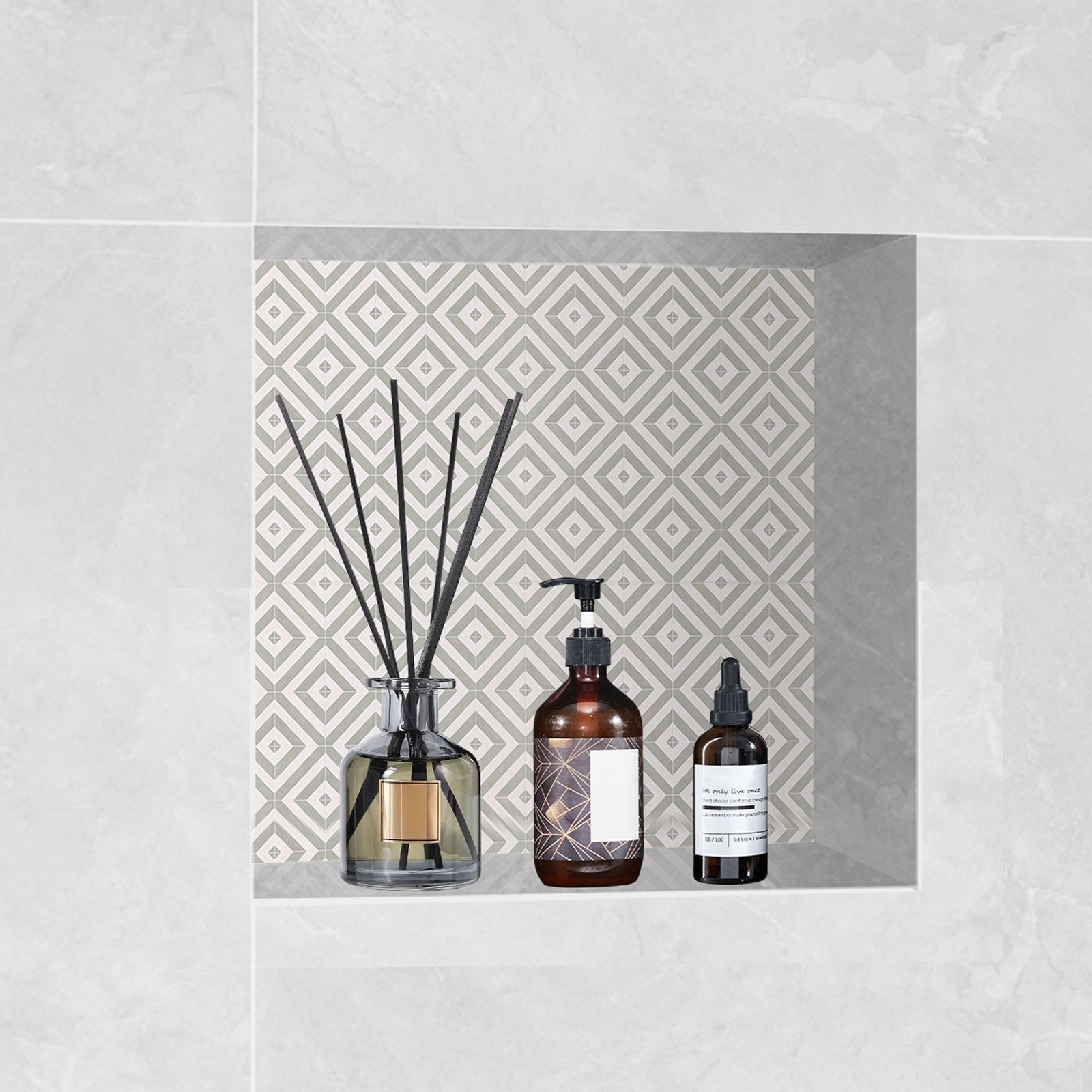 Bathroom Cabinets, Cupboards & Storage: VEVOR Shower Niche Ready for Tile 40.64 x 40.64 cm, Single Shelf Organizer, Square Corners Wall-inserted Niche Recessed, Sealed Protection Modern Soap Storage Niche for Shower Bathroom, Black