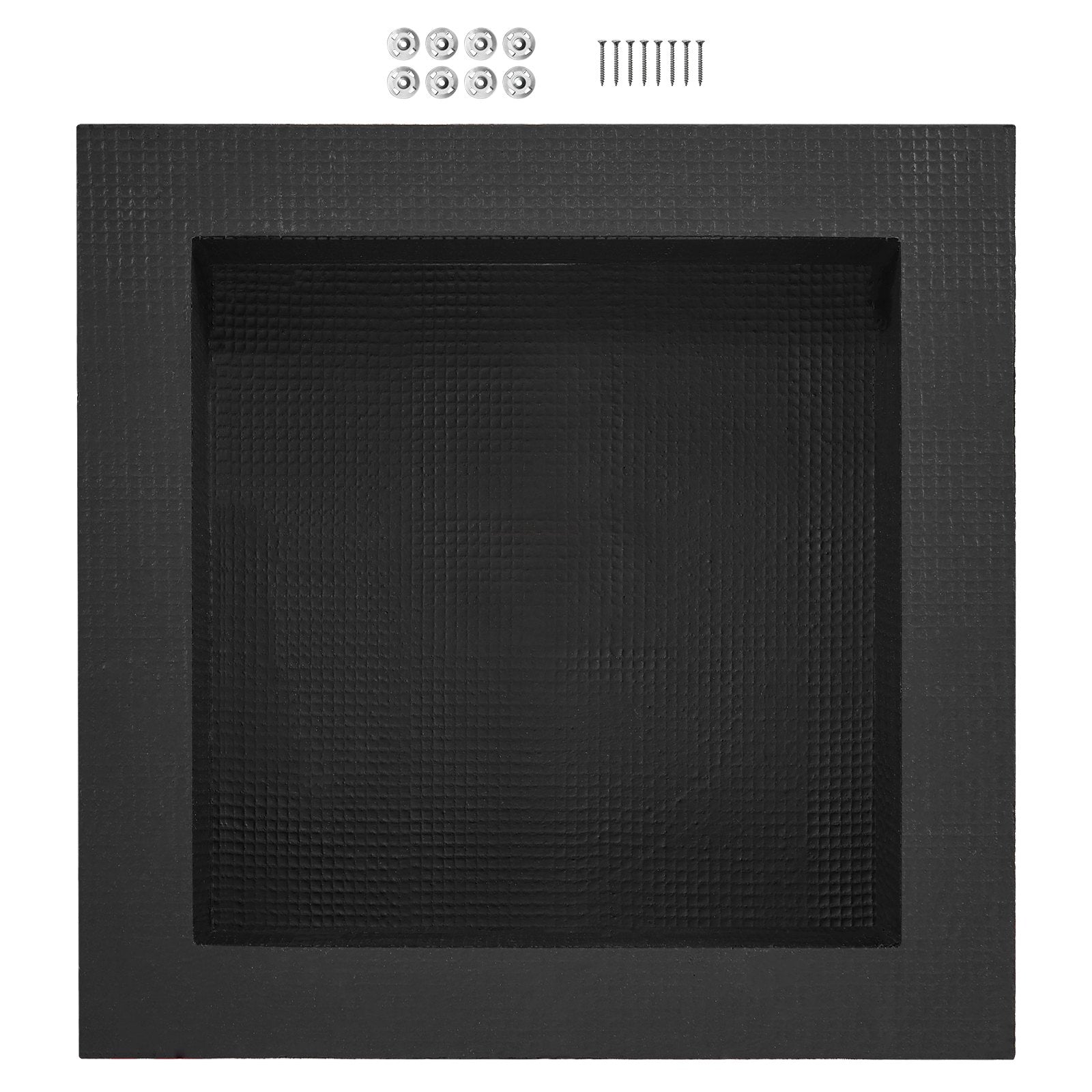 Bathroom Cabinets, Cupboards & Storage: VEVOR Shower Niche Ready for Tile 40.64 x 40.64 cm, Single Shelf Organizer, Square Corners Wall-inserted Niche Recessed, Sealed Protection Modern Soap Storage Niche for Shower Bathroom, Black