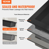 Bathroom Cabinets, Cupboards & Storage: VEVOR Shower Niche Ready for Tile 40.64 x 60.96 cm, 16 x 24 inch Double Shelf Organizer, Square Corners Wall-inserted Niche Recessed, Sealed Protection Modern Soap Storage Niche for Shower Bathroom, Black