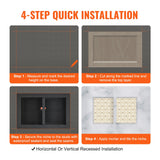 Bathroom Cabinets, Cupboards & Storage: VEVOR Shower Niche Ready for Tile 40.64 x 60.96 cm, 16 x 24 inch Double Shelf Organizer, Square Corners Wall-inserted Niche Recessed, Sealed Protection Modern Soap Storage Niche for Shower Bathroom, Black
