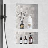 Bathroom Cabinets, Cupboards & Storage: VEVOR Shower Niche Ready for Tile 40.64 x 60.96 cm, 16 x 24 inch Double Shelf Organizer, Square Corners Wall-inserted Niche Recessed, Sealed Protection Modern Soap Storage Niche for Shower Bathroom, Black