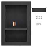 Bathroom Cabinets, Cupboards & Storage: VEVOR Shower Niche Ready for Tile 40.64 x 60.96 cm, 16 x 24 inch Double Shelf Organizer, Square Corners Wall-inserted Niche Recessed, Sealed Protection Modern Soap Storage Niche for Shower Bathroom, Black