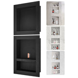 Shower Heads & Screens: VEVOR Shower Niche Ready for Tile 40.64x40.64cm & 40.64x50.8cm, Triple Shelf, Square Corners Wall-inserted Niche Recessed, Sealed Protection Modern Soap Storage Niche for Shower Bathroom, Black