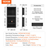 Shower Heads & Screens: VEVOR Shower Niche Ready for Tile 40.64x40.64cm & 40.64x50.8cm, Triple Shelf, Square Corners Wall-inserted Niche Recessed, Sealed Protection Modern Soap Storage Niche for Shower Bathroom, Black