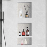 Shower Heads & Screens: VEVOR Shower Niche Ready for Tile 40.64x40.64cm & 40.64x50.8cm, Triple Shelf, Square Corners Wall-inserted Niche Recessed, Sealed Protection Modern Soap Storage Niche for Shower Bathroom, Black