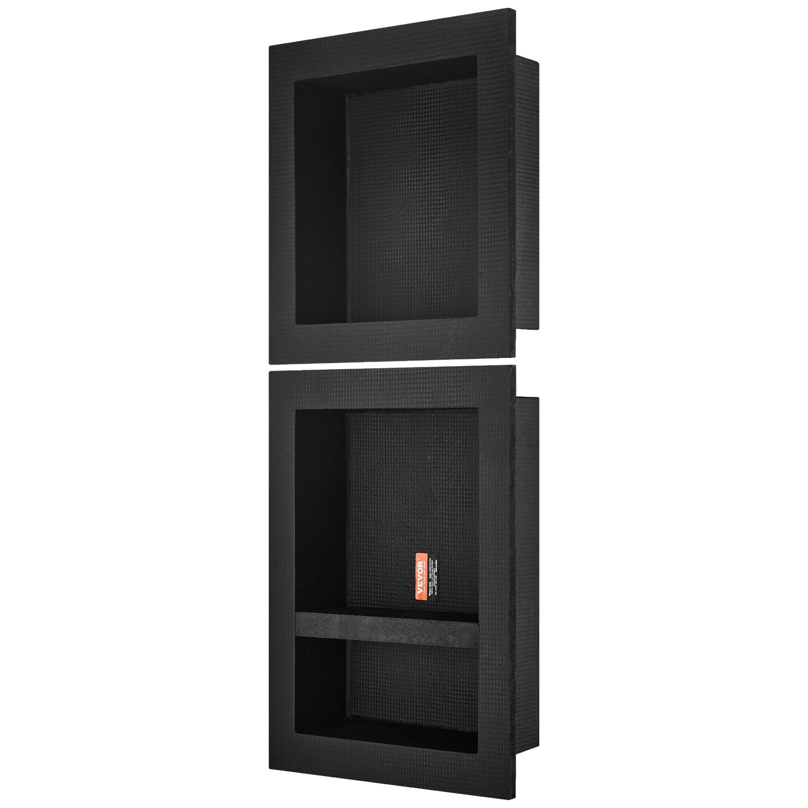 Shower Heads & Screens: VEVOR Shower Niche Ready for Tile 40.64x40.64cm & 40.64x50.8cm, Triple Shelf, Square Corners Wall-inserted Niche Recessed, Sealed Protection Modern Soap Storage Niche for Shower Bathroom, Black