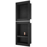 Shower Heads & Screens: VEVOR Shower Niche Ready for Tile 40.64x40.64cm & 40.64x50.8cm, Triple Shelf, Square Corners Wall-inserted Niche Recessed, Sealed Protection Modern Soap Storage Niche for Shower Bathroom, Black