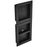 Shower Heads & Screens: VEVOR Shower Niche Ready for Tile 40.64x40.64cm & 40.64x50.8cm, Triple Shelf, Square Corners Wall-inserted Niche Recessed, Sealed Protection Modern Soap Storage Niche for Shower Bathroom, Black