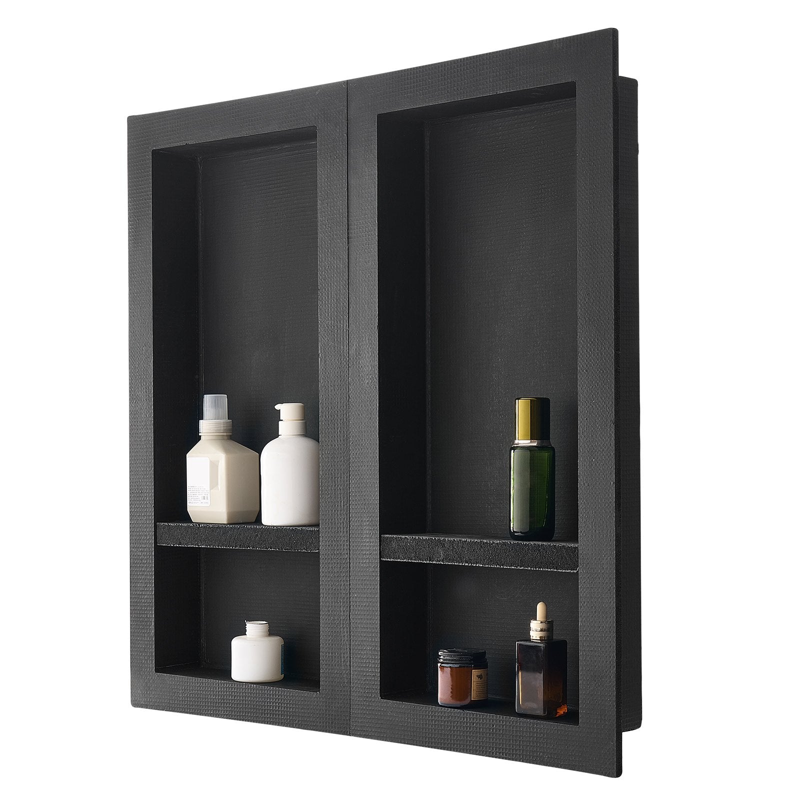 Bathroom Cabinets, Cupboards & Storage: VEVOR Shower Niche 40.6 x 81.3 + 40.6 x 81.3 cm Recessed Wall Shelf Bathroom