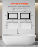 Bathroom Cabinets, Cupboards & Storage: VEVOR Shower Niche 40.6 x 81.3 + 40.6 x 81.3 cm Recessed Wall Shelf Bathroom