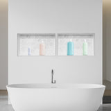 Bathroom Cabinets, Cupboards & Storage: VEVOR Shower Niche 40.6 x 81.3 + 40.6 x 81.3 cm Recessed Wall Shelf Bathroom