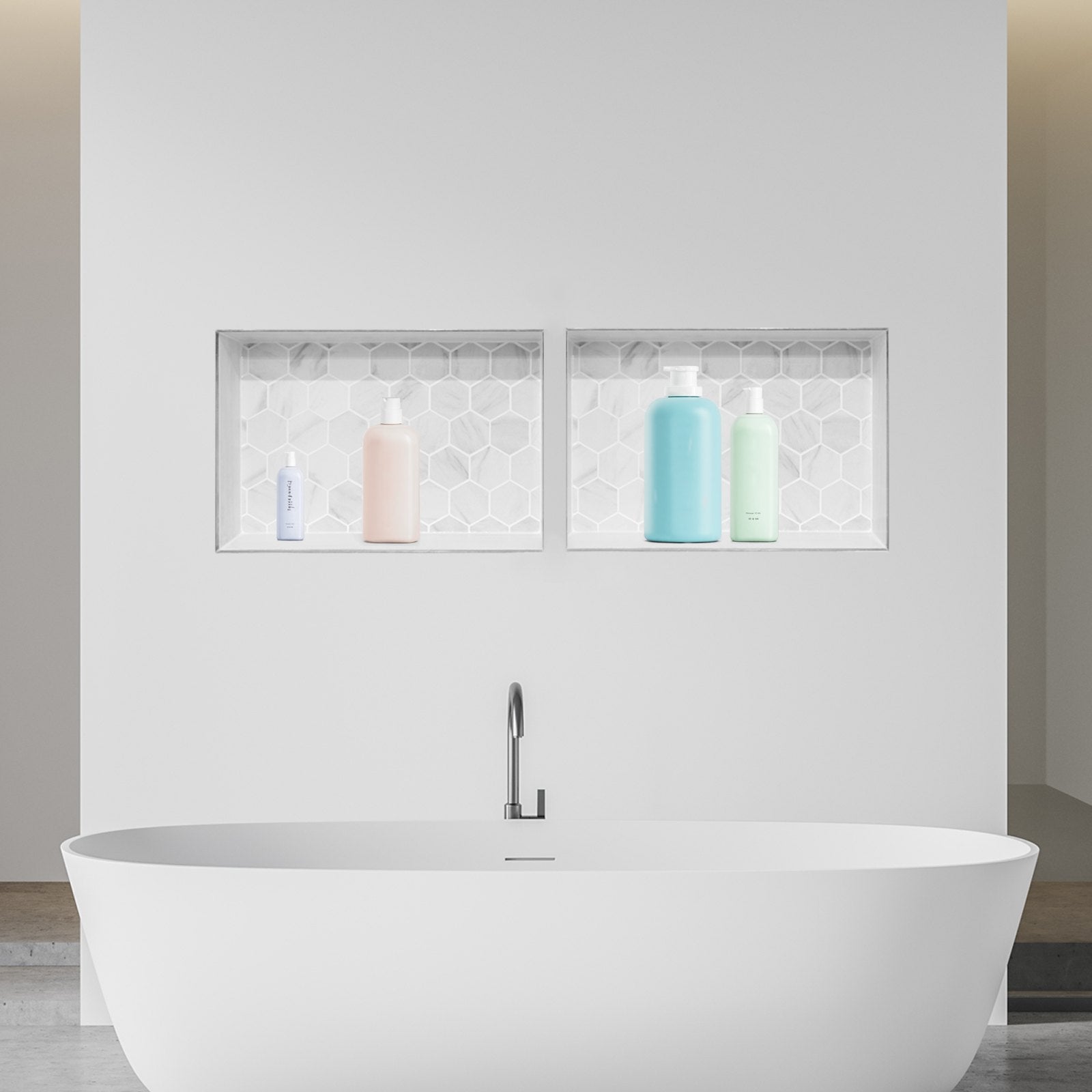 Bathroom Cabinets, Cupboards & Storage: VEVOR Shower Niche 40.6 x 61+40.6 x 61 cm Recessed Wall Organizer Bathroom