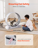 Cat Toys: VEVOR Cat Exercise Wheel, 31.5 in, Large Cat Running Wheel with Secure Brake & Carpeted Runway, Quiet Operation Cat Treadmill, Indoor Cats Exerciser Wheel for Pets Weight Loss & Health White