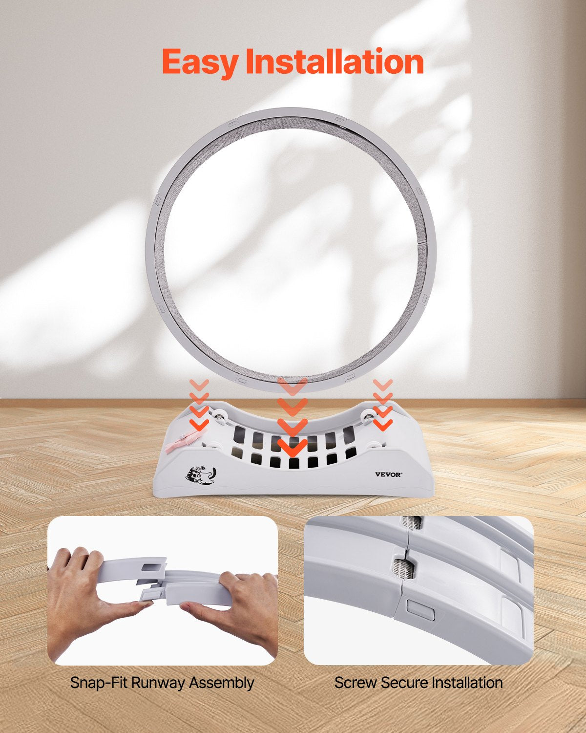 Cat Toys: VEVOR Cat Exercise Wheel, 31.5 in, Large Cat Running Wheel with Secure Brake & Carpeted Runway, Quiet Operation Cat Treadmill, Indoor Cats Exerciser Wheel for Pets Weight Loss & Health White