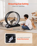 Cat Toys: VEVOR Cat Exercise Wheel, 31.5 in, Large Cat Running Wheel with Secure Brake & Carpeted Runway, Quiet Operation Cat Treadmill, Indoor Cats Exerciser Wheel for Pets Weight Loss & Health Black