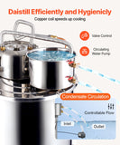 Distilling & Brewing: VEVOR Moonshine Still Water Alcohol Distiller 13.2Gal w/Thumper Keg & Water Pump