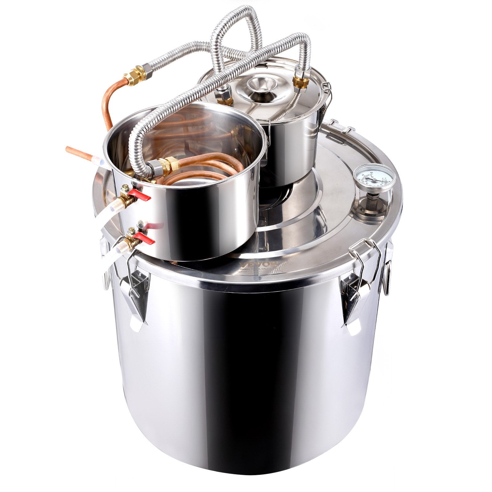 Distilling & Brewing: VEVOR Moonshine Still Water Alcohol Distiller 13.2Gal w/Thumper Keg & Water Pump