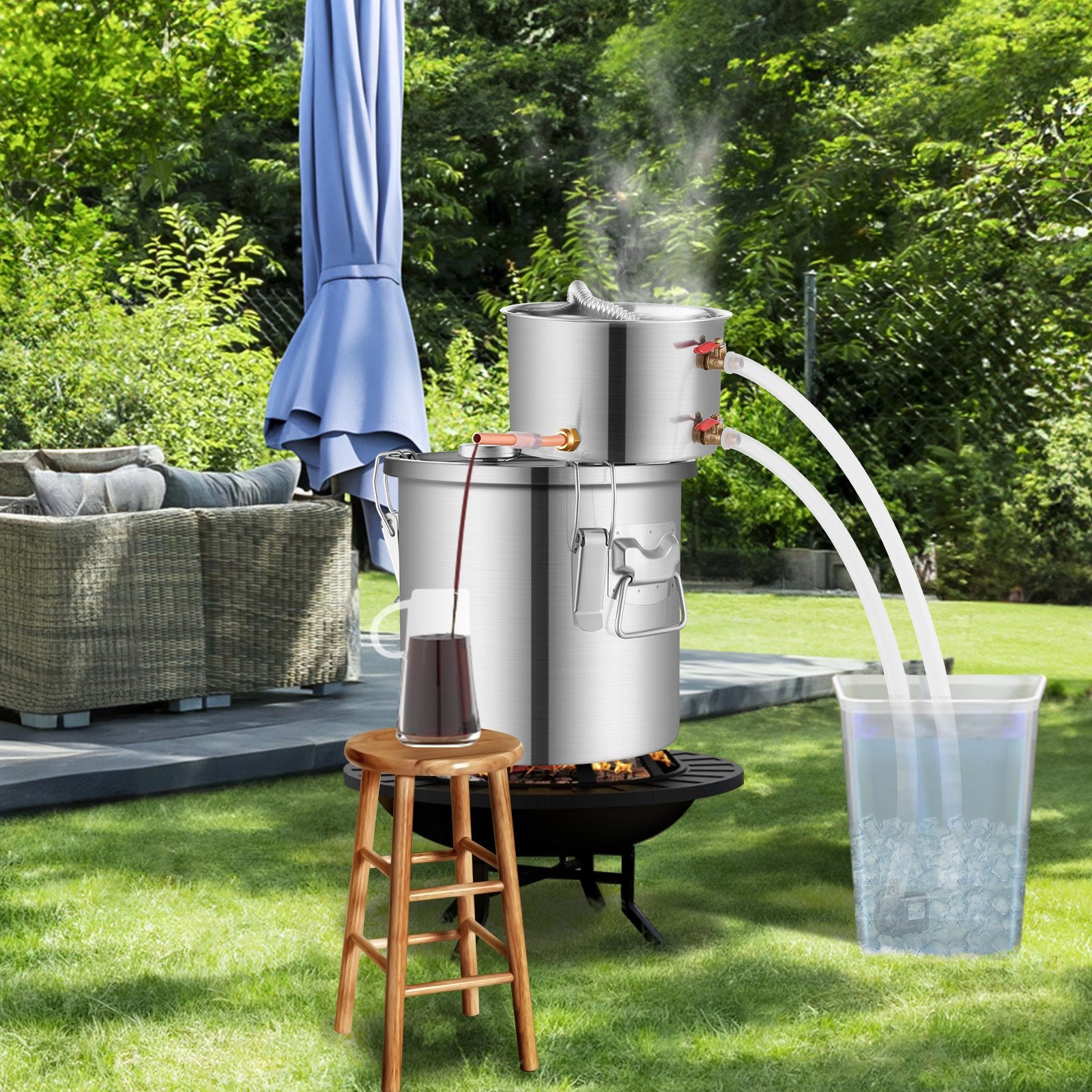 Distilling & Brewing: VEVOR Moonshine Still Water Alcohol Distiller 3Gal w/ Water Pump Stainless Steel