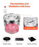 Distilling & Brewing: VEVOR Moonshine Still Water Alcohol Distiller 3Gal w/Thumper Keg & 8W Water Pump