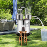 Distilling & Brewing: VEVOR Alcohol Still, 3 Gal / 11.4 L Stainless Steel Water Alcohol Distiller with Copper Coil for Fast Cooling, Dual Condenser Distiller Kit with Secondary Distillation, for Wine Whisky Brandy, Silver