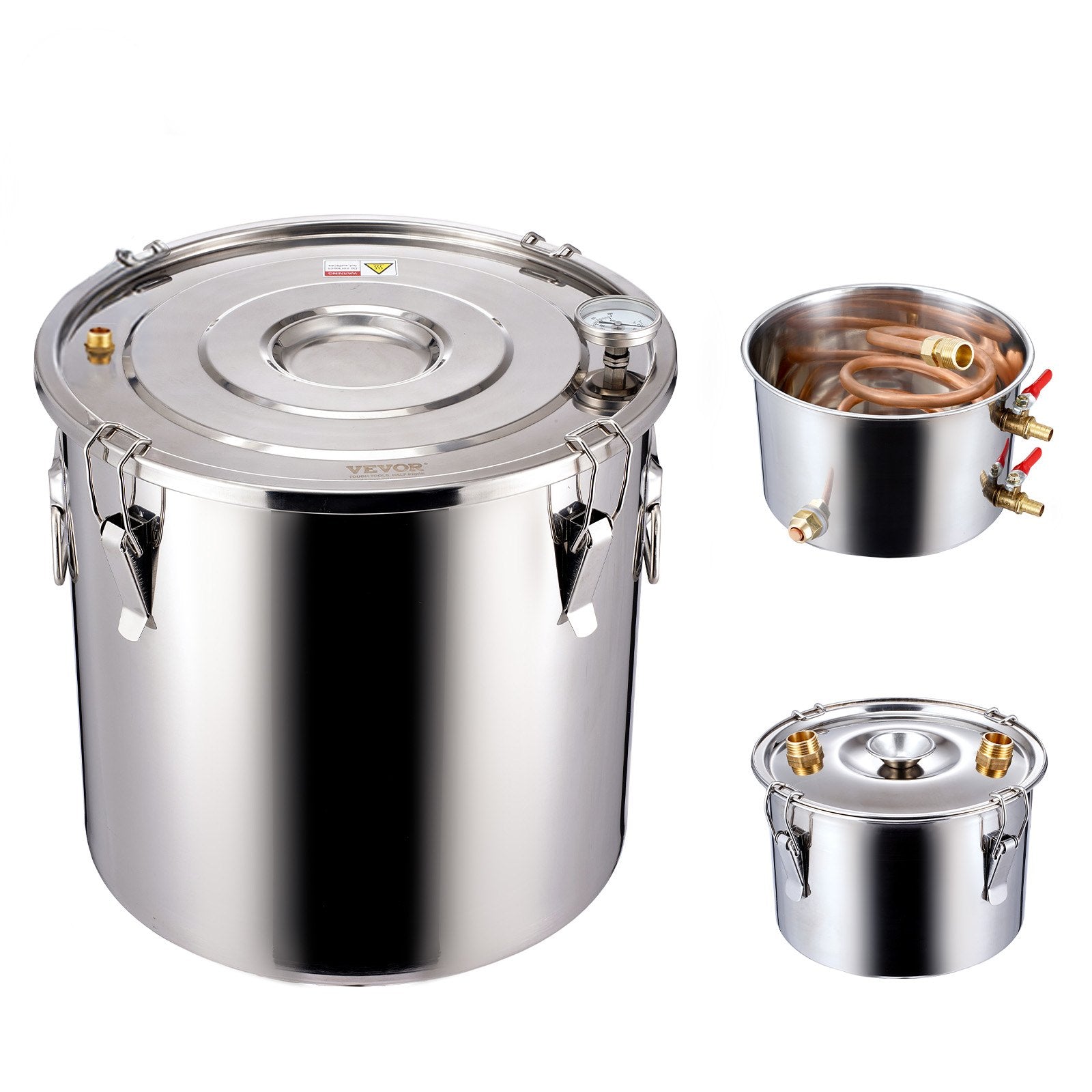 Distilling & Brewing: VEVOR Moonshine Still Water Alcohol Distiller 5Gal w/Thumper Keg & 8W Water Pump