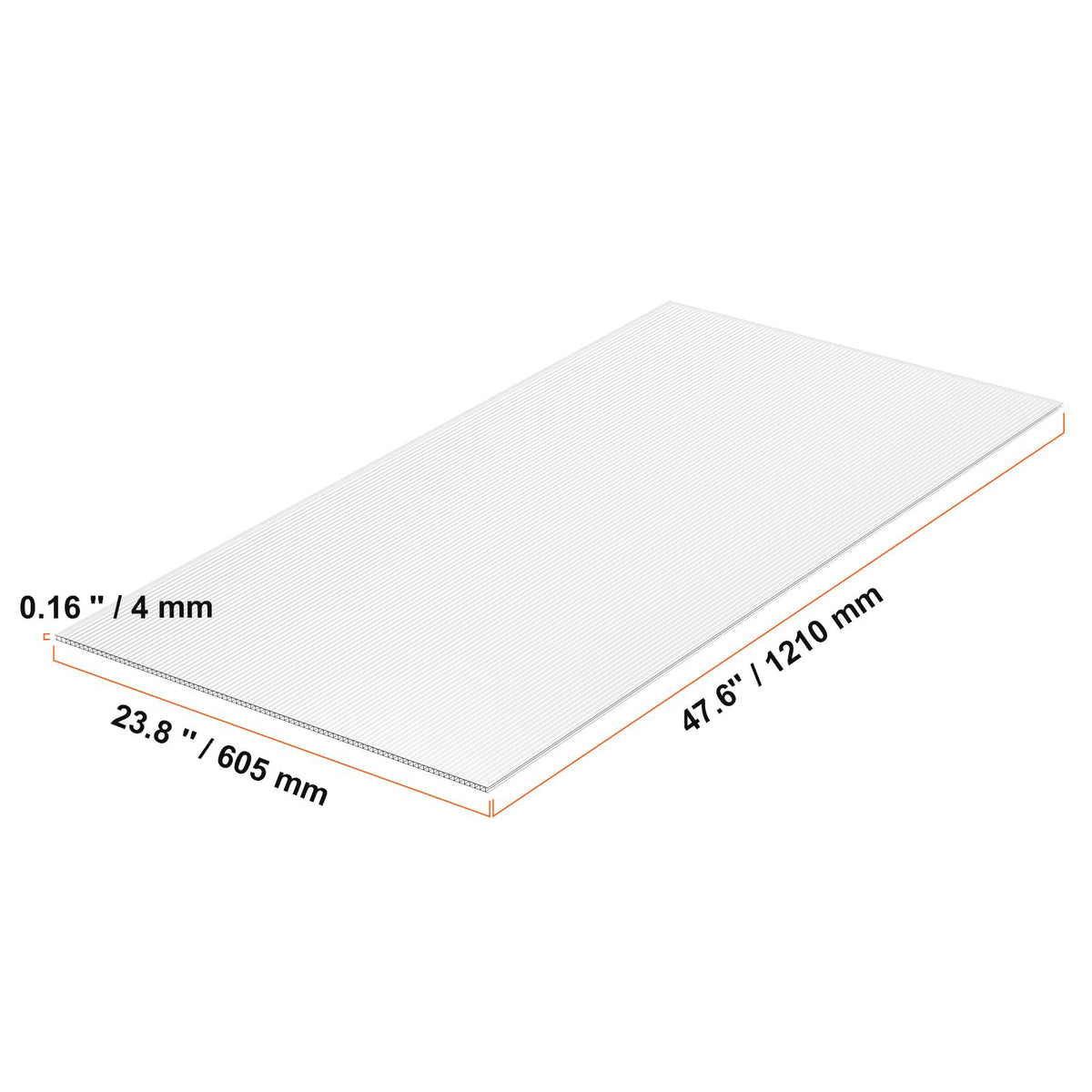 6 Pack Polycarbonate Greenhouse Panels, 3.96' x 1.98' x 0.157" Roof Panels Sheets, Waterproof UV Protected Corrugated Plastic Roofing, Impact Resistant Clear Roofing Sheets for Greenhouse/Garden