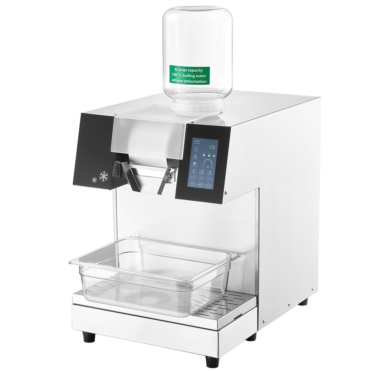 Commercial Snowflake Ice Machine, 397LBS/24H Snowflake Ice Maker, Stainless Steel Ice Shaver Machine, Electric Snow Cone Maker, Liquid Cooling System for Rapid Heat Dissipation, Ice Cream