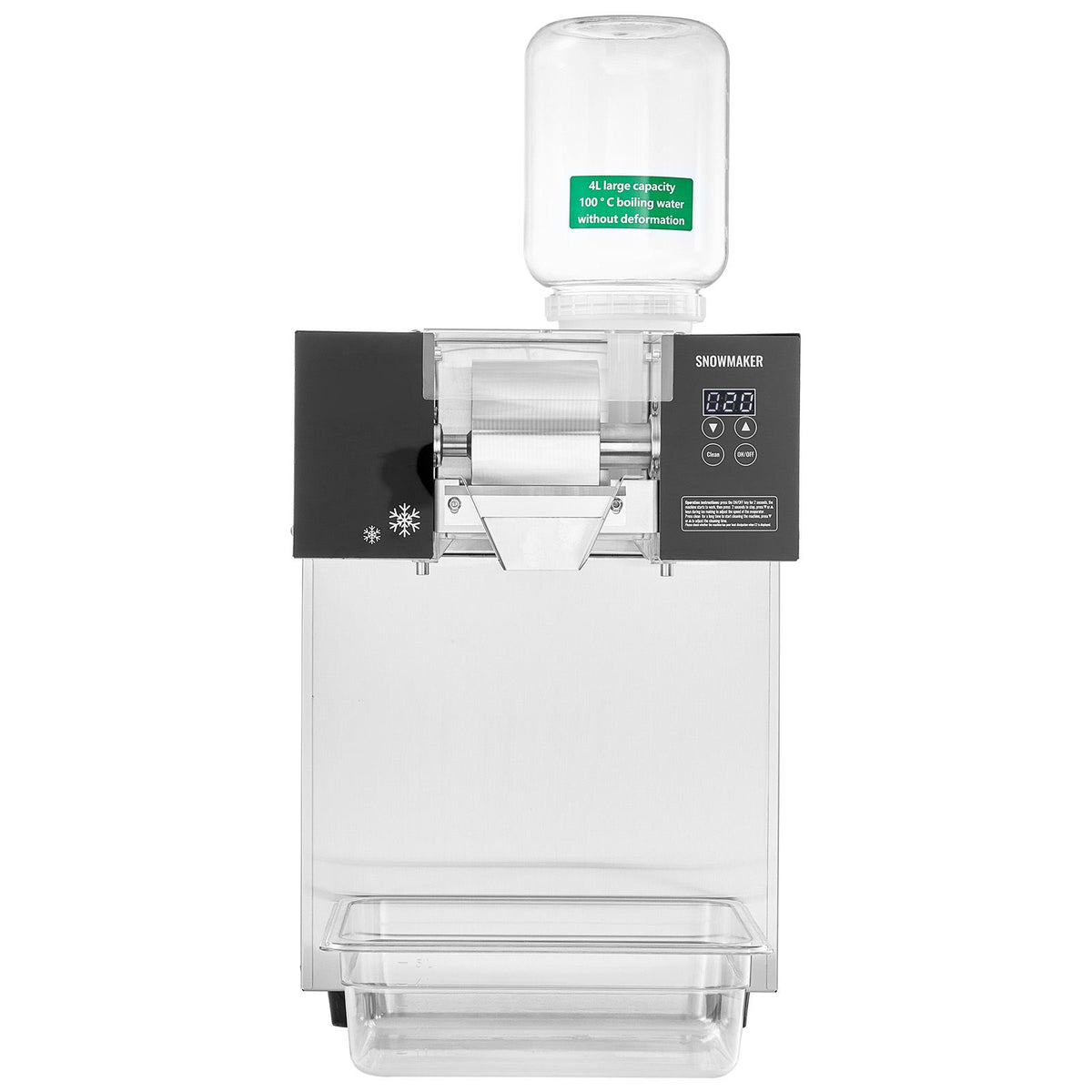 Commercial Snowflake Ice Machine, 385LBS/24H Snowflake Ice Maker, Stainless Steel Ice Shaver Machine, Electric Snow Cone Maker, Liquid Cooling System for Rapid Heat Dissipation, Ice Cream