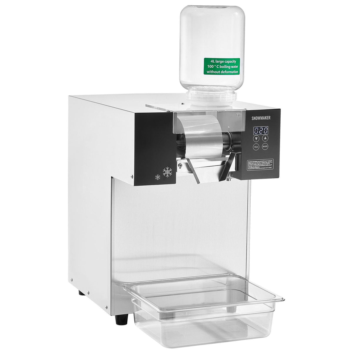 Commercial Snowflake Ice Machine, 385LBS/24H Snowflake Ice Maker, Stainless Steel Ice Shaver Machine, Electric Snow Cone Maker, Liquid Cooling System for Rapid Heat Dissipation, Ice Cream